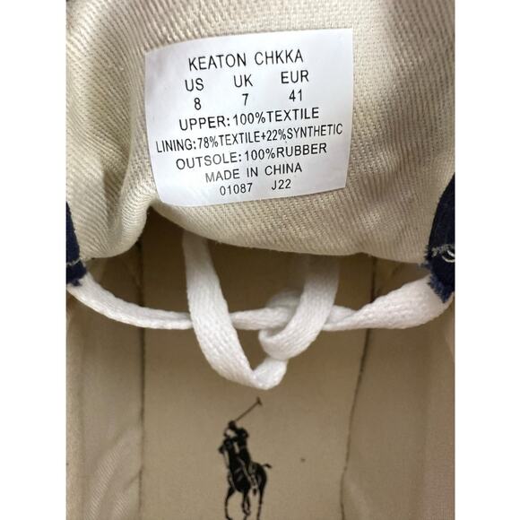 NWOT Ralph Lauren Polo Men Mid Shoes Canvas Blue size 8 Casual - Picture 7 of 7